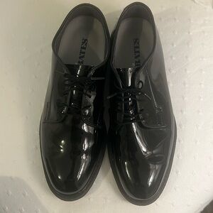 Bates Vibram Mens Dress Shoes Black Shiny Leather Size 13 D